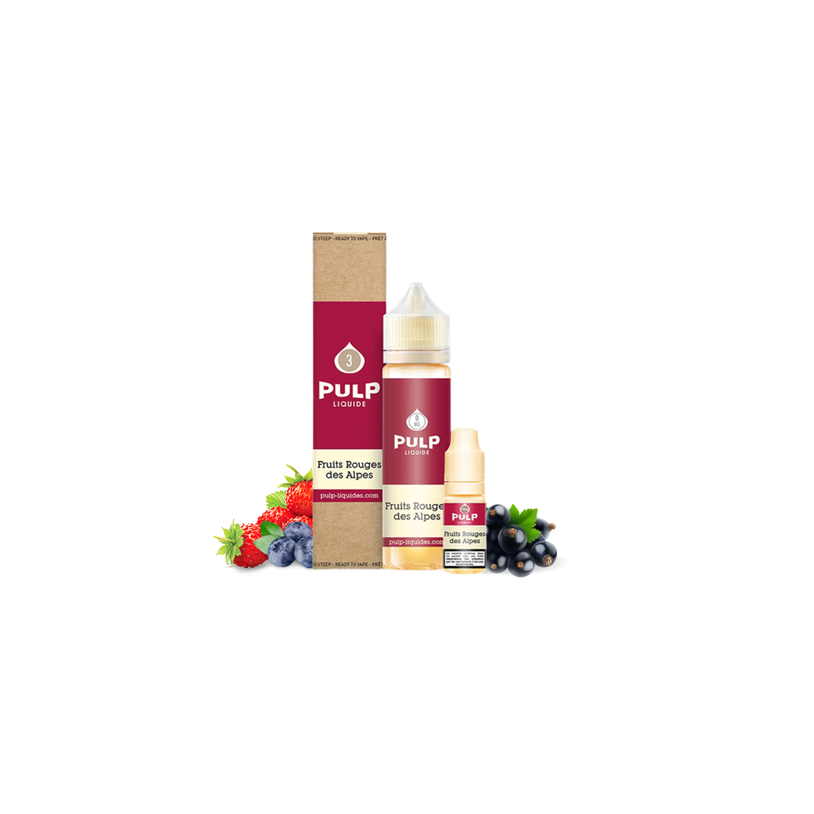 E-liquide Fruits Rouges des Alpes 60 ml (Pack e-liquide + booster) Pulp | Le Petit Fumeur