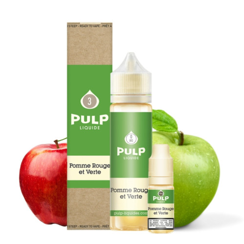 E-liquide Pomme Rouge et Verte 60 ml (Pack e-liquide + booster) Pulp | Le Petit Fumeur