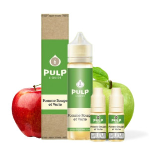 E-liquide Pomme Rouge et Verte 60 ml (Pack e-liquide + booster) Pulp | Le Petit Fumeur