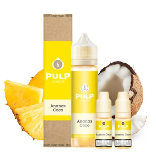 E-liquide Ananas Coco 60 ml (Pack e-liquide + booster) Pulp | Le Petit Fumeur