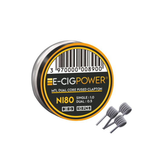 Coils Ni80 MTL Dual Core Fused Clapton E-Cig Power | Le Petit Fumeur