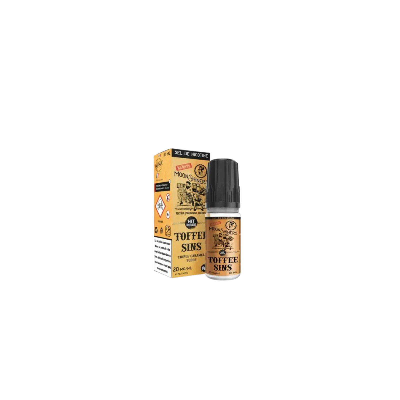 E-liquide Toffee Sins 10 ml Sels de Nicotine Moonshiners | Le Petit Fumeur