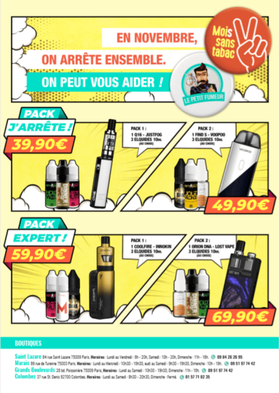 En novembre on arrête ensemble le petit fumeur boutique